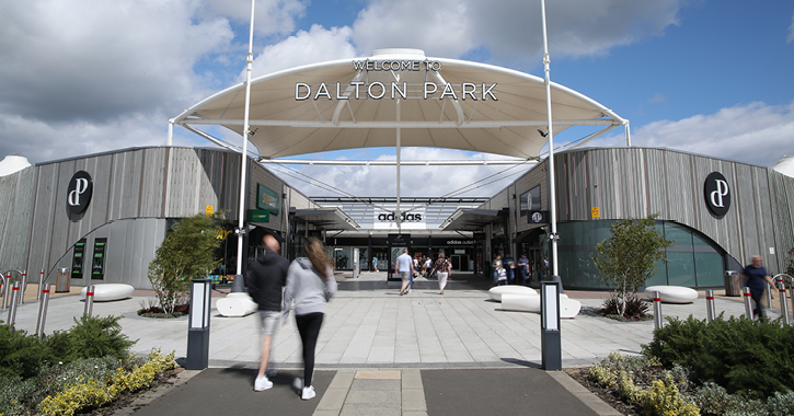 entrance to Dalton Park Outlet Shopping Centre, County Durham
